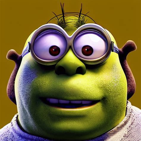 KREA AI - “Shrek minion, UHD, hyperrealistic render, 4k”