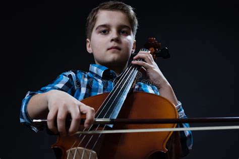 Young Cellist Playing Classical Music On Cello Stock Photo - Image ...