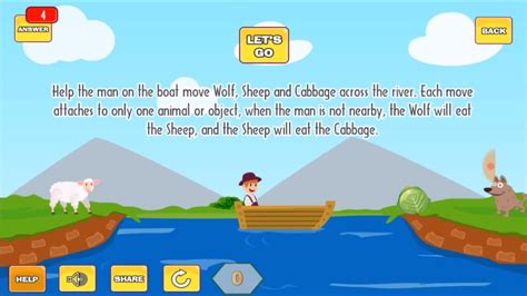 River Crossing IQ Logic Puzzles & Fun Brain Games (Boat Puzzle Solution/River and Boat Problems ...