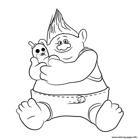 Biggie Trolls Movie Coloring Pages Printable