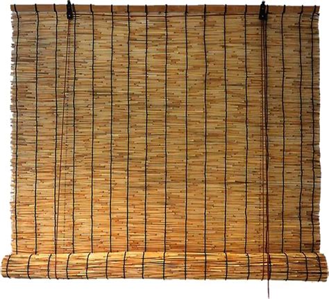 Amazon.com: Bamboo Roller Blinds Custom Width 10~98 Inches Cordless ...