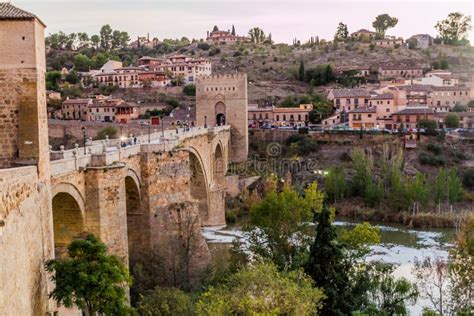 TOLEDO, SPAIN - OCTOBER 23, 2017: Puente San Martin Bridge in Toledo ...