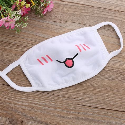 1PC Breathable Winter Warm Cute Anime Kaomoji Cotton Face Mask Mouth ...