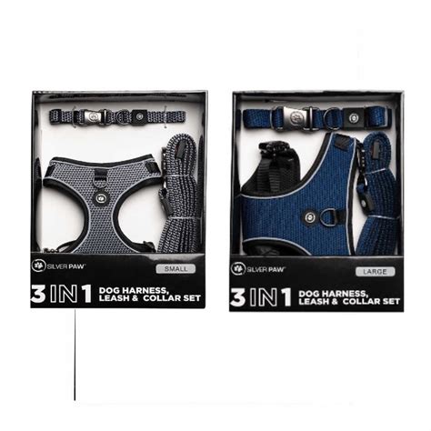 SILVERPAW 3-In-1 Dog Harness, Leash & Collar Set, Silver, XL. NB ...