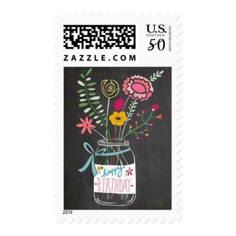 Happy Birthday Postage Stamps | Birthday postage, Stamp, Birthday chalkboard