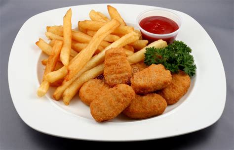 Chicken Nuggets with Fries stock image. Image of fries - 4056857