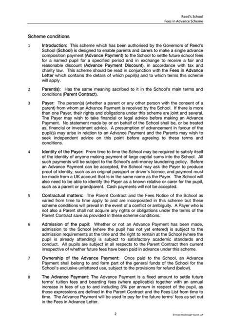 Reed's School - Fees in Advance Terms and Conditions - Page 2-3 ...