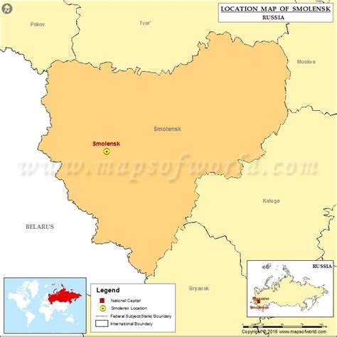 Where is Smolensk | Location of Smolensk in Russia Map