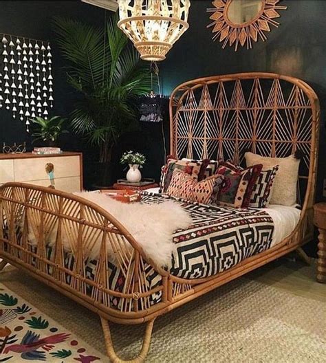 Rattan Boho Bed Frame Queen / Age of Aquarius Boho Chic Bed | Belle Escape | Rattan bed ...