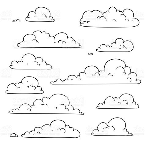 Best Free Vector Abstract Hand Drawn Clouds Image - Cloud Line Drawing ...