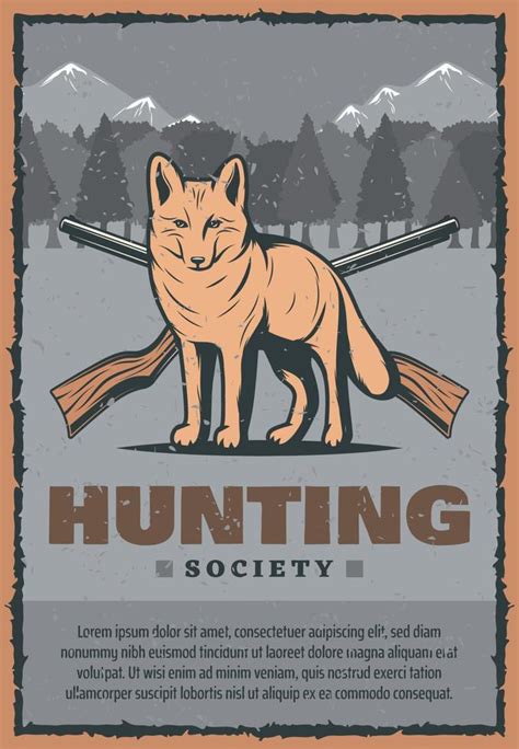 Vector vintage poster for fox hunt 13176992 Vector Art at Vecteezy