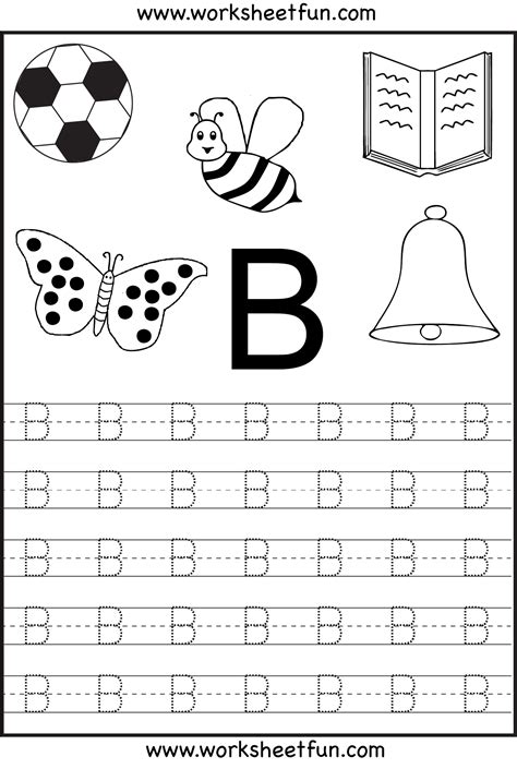 Free Printable Letter Tracing Worksheets For Kindergarten – 26 Worksheets | Letter b worksheets ...