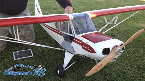 Hangar 9 Super Cub 1/4 Scale PA-18 RC Plane - Super Cub ARF with a VVRC 40 Twin Engine - YouTube