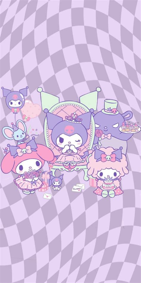 Kuromi pastel birthday wallpaper