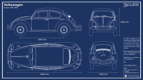 Blueprints - Volkswagen Fusca 1300 1965 | Fusca 1300, Fusca, Planta de projeto