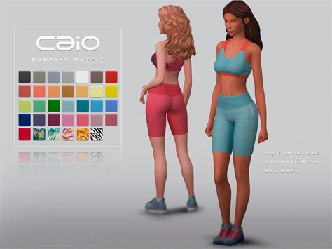 Running Outfit | Caio | Sims 4, Sims, Sims 4 teen