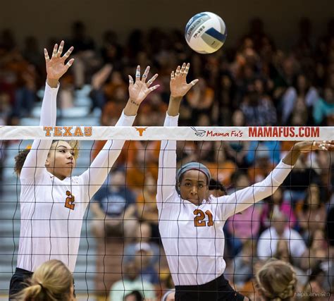 University of Texas Longhorn volleyball match against West Virginia in ...