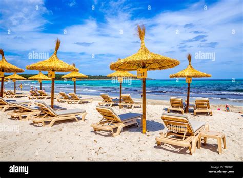 Beach of Sa Coma in Mallorca, Spain Stock Photo - Alamy