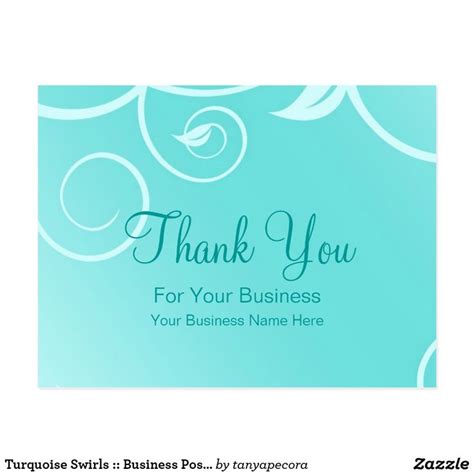 Turquoise Swirls :: Business Postcard Template | Zazzle | Business postcards, Postcard template ...