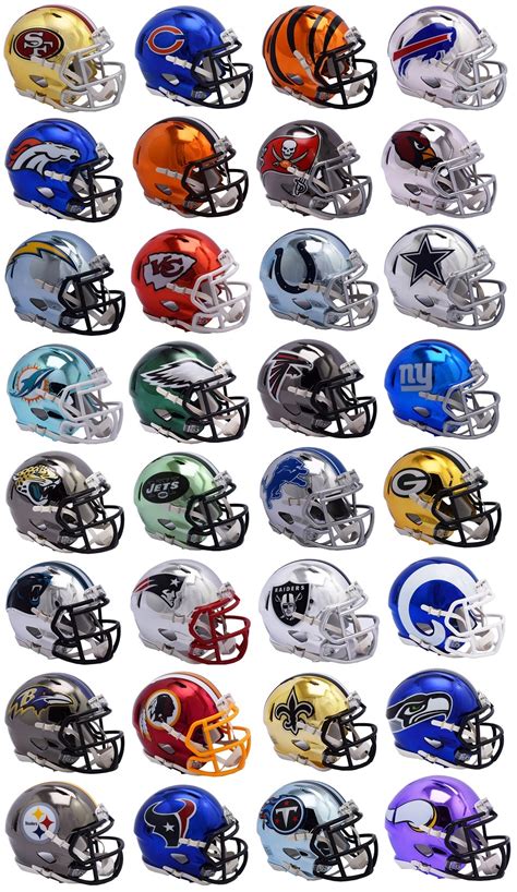 Riddell NFL Chrome Alternate Speed Mini Helmet Complete Set (32) 95855607085 | eBay