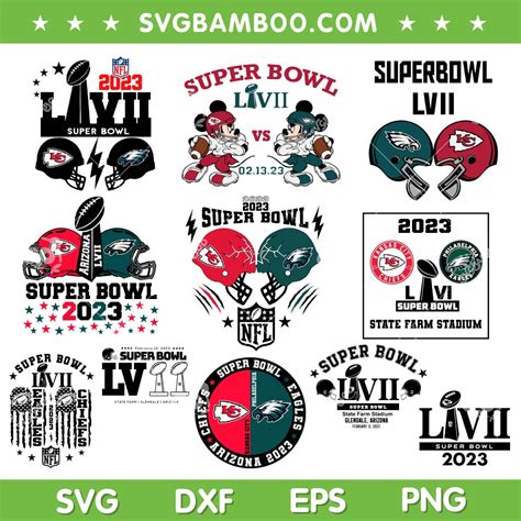 Super Bowl 2023 SVG Bundle, Chiefs vs Eagles