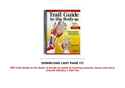 PDF Trail Guide to the Body: A hands-on guide to locating muscles, bo…