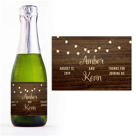 Mini Champagne Personalized Labels Wedding Favors Mini | Etsy