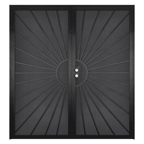 Unique Home Designs 72 in. x 80 in. Solana Black Surface Mount Outswing ...