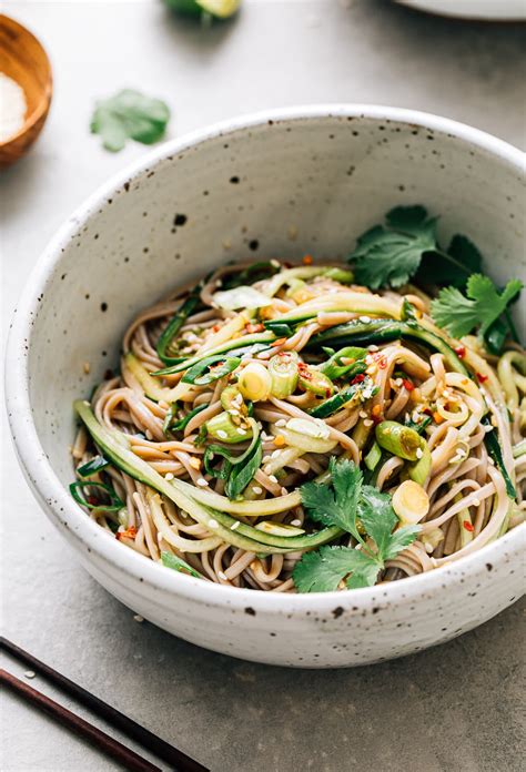 Sesame-Ginger Cucumber Soba Noodle Salad- The Simple Veganista