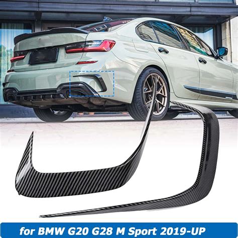 For Bmw G20 G28 2019-2020 M Sport Rear Bumper Cover Fin Side Splitter Wing Spoiler Canard ...