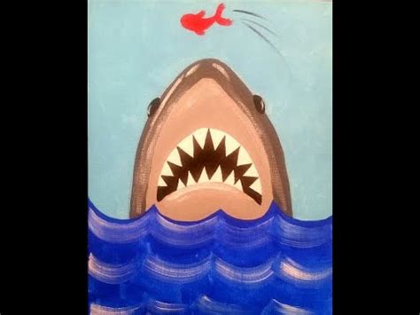 lesson37 Painting on Canvas Shark Attack Painting - YouTube