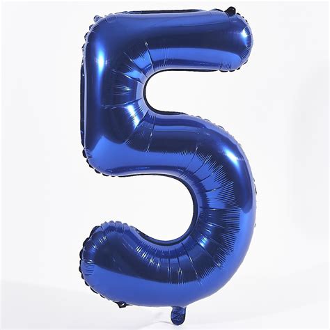 Foil Balloon Number Blue "5" (Uninflated)