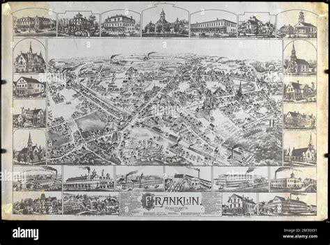 Franklin, Massachusetts , Buildings, Cities & towns Map Stock Photo - Alamy