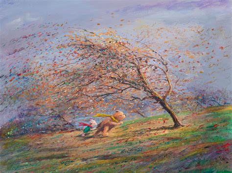 A Very Blustery Day Winnie Giclee by Peter and Harrison Ellenshaw