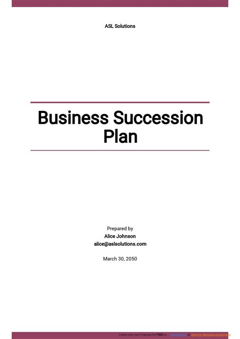 Small Business Succession Plan Template - Google Docs, Word, Apple Pages | Template.net