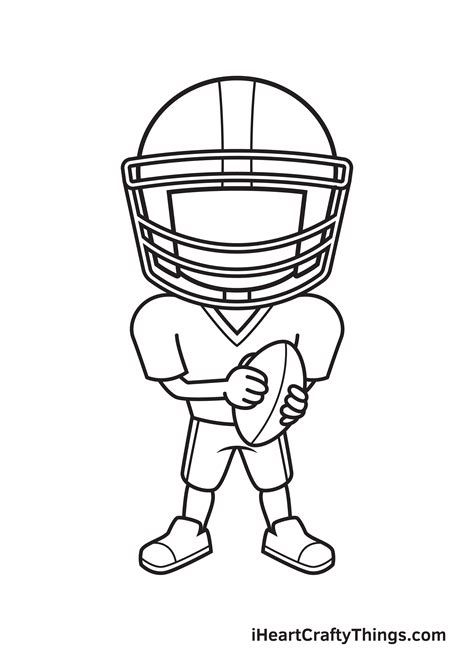 One Single Line Drawing Man American Football Player Ready To Pass The ...