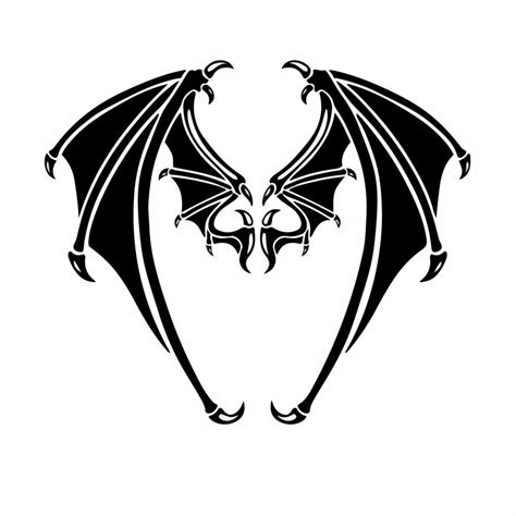 Devil Wings Logo. Tattoo Design. Stencil Vector Illustration. 21161830 ...