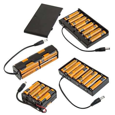 12V DC Battery Power Supply - 8-Cell AA Battery Holder | Super Bright LEDs