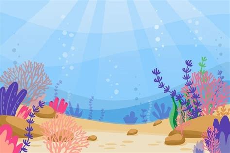 Premium Vector | Under the sea wallpaper for video conferencing | Under the sea background ...