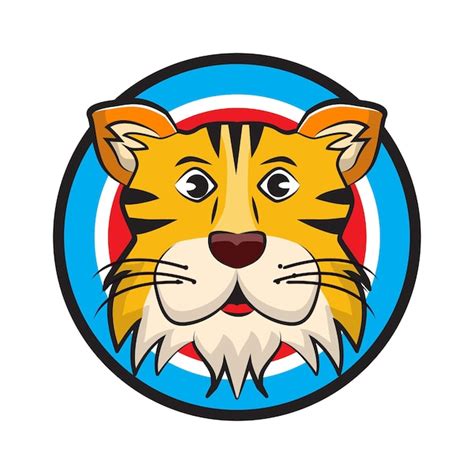 Premium Vector | Cartoon tiger head logo