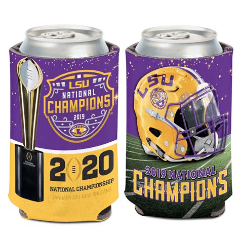 LSU Tigers 2019 National Champions Double Sided Koozie Can Cooler ...