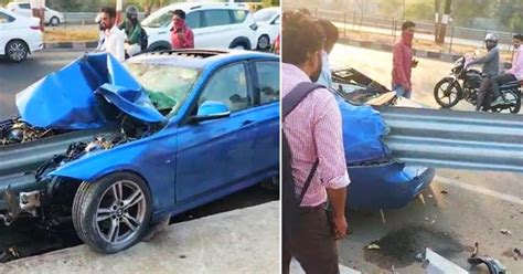 BMW 3-Series luxury sedan crashes into guard rail in Gujarat; Gets split into two [Video]