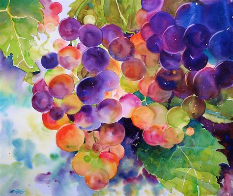New Wine | Grape painting, Fruit painting, Watercolor fruit