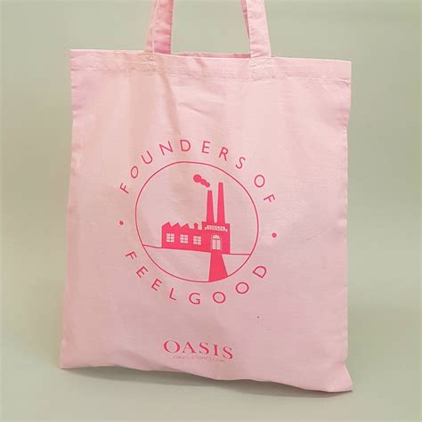 Pink Tote Bags, Cotton Tote Bags, Reusable Tote Bags, Bag Illustration, Oasis, Natural Cotton ...