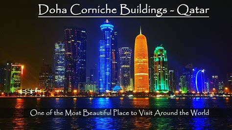 Beautiful Night View of Doha Corniche Buildings - Qatar | Best Place to ...