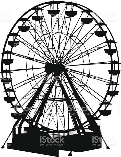 Detailed Ferris Wheel silhouette. | Ferris wheel, Vector art, Free vector art