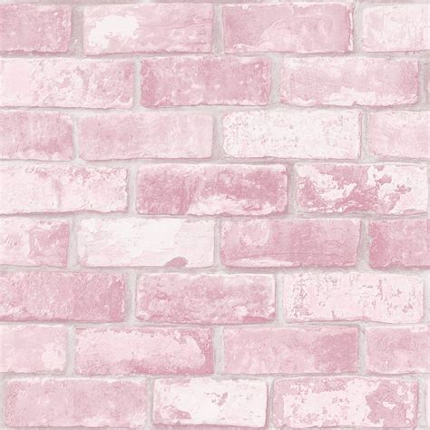 Glitter Brick Pink Wallpaper | Cheap Wallpaper - B&M