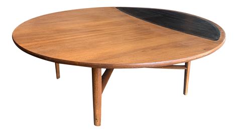 All Modern Round Wood Coffee Table : Detail View Of Modern Round Wood Metal Coffee Table With ...