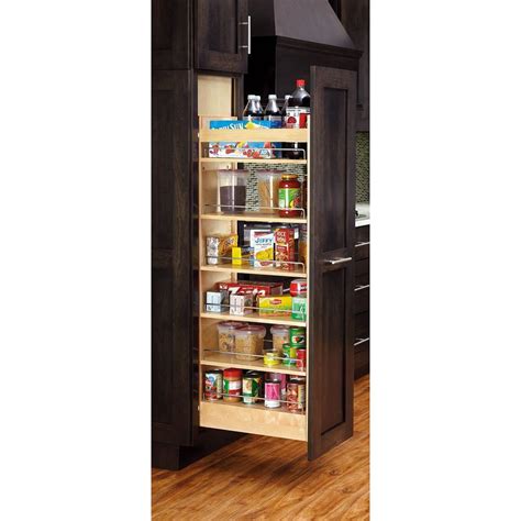 Rev-A-Shelf 59.25 in. H x 8 in. W x 22 in. D Pull-Out Wood Tall Cabinet Pantry-448-TP58-8-1 ...