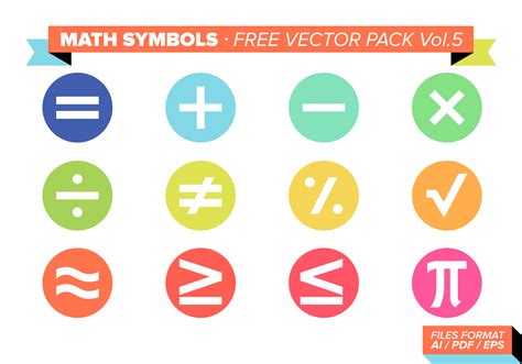 Math Symbols Free Vector Pack Vol. 5 - Download Free Vector Art, Stock ...